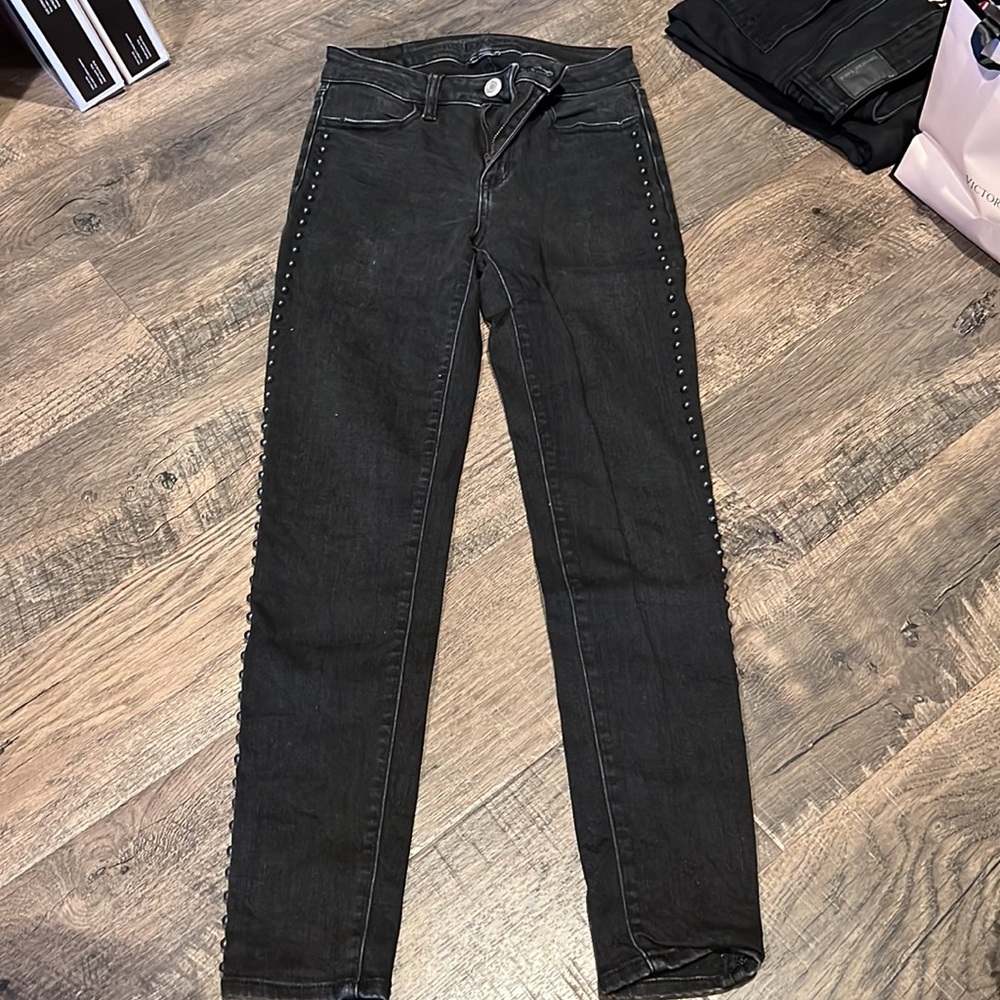 American Eagle Black Hi Rise Jegging Studded Jeans